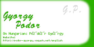 gyorgy podor business card